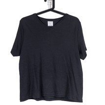 Westbound Petites TShirt PL Womens Black VNeck Short Sleeve 100% Cotton ... - $14.71