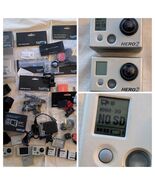 Huge Lot Of 2 Go Pro Hero 2 Cases Batteries Accessories Mount Body Working - $1,529.65 MXN