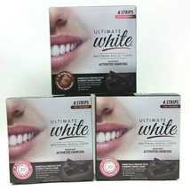 (3) Ultimate White Whitening Dental Strip Infused with Charcoal 6 Strips... - £15.41 GBP