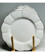 4 Salad Plate’s Grace Teaware White Ruffle Gold Trim Fine Porcelain New - $910.01 MXN