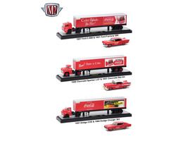 Auto Haulers &quot;Coca-Cola&quot; Release Set of 3 Trucks 1/64 Diecast Models by M2 Machi - £96.96 GBP