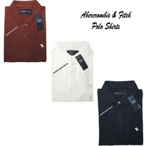 Abecrombie &amp; Fitch New Mens Polo Shirt Stretch Nwt White, Navy Blue &amp; Red Wine - £28.24 GBP