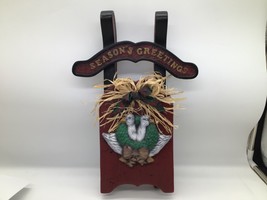 Vintage 15” Ceramic Christmas Wall Hanging Sled “Season’s Greetings” Hol... - $34.60