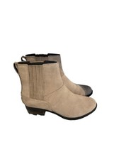 SOREL Womens LOLLA Tan Nubuck Leather Chelsea Ankle Boots Pull On Size 9.5 - £28.93 GBP