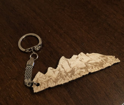Mountain Keychain / Engraved Wood Keychain / Personalized wood  keychain - £22.78 GBP