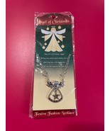 Angels of Christmas Festive Fashion Necklace Vintage Pendant Peace Love Joy - £3.72 GBP