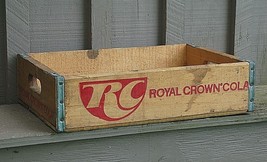 Royal Crown RC Cola Natural Wooden Soda Pop Bottle Crate Carrier Tool Open Box - £54.36 GBP