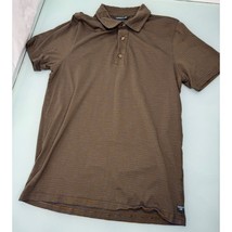 Toad&amp;Co Tempo Men Polo Shirt Short Sleeve Tencel Cotton Brown Stretch Small S - £19.53 GBP