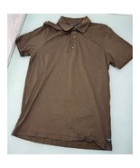 Toad&Co Tempo Men Polo Shirt Short Sleeve Tencel Cotton Brown Stretch Small S - $24.72