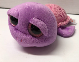 Ty Beanie Boo SLOW POKE Pink Purple Turtle 6&quot; Pink Glitter Eyes Plush - £3.87 GBP