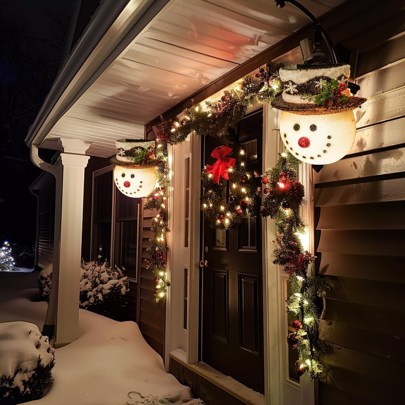 FUNPENY 2 Pack Snowman Christmas Porch Light Covers 12 Inch, Christmas Outdoor D Item image 8