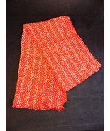 WOMEN&#39;S SCARF 59&quot; ECHO RED w/ White Checks Frilled Ends Ladies Shawl - $7.91