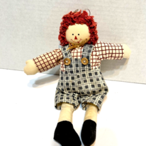 Vintage Plush Raggedy Ann Stuffed Christmas Ornament 9&quot; - $12.60