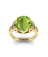 Anillo chapado en oro de piedra de peridoto natural sin tratar sin... - €30,88 EUR