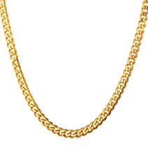 x2 18K Gold over 316L Stainless Steel 5mm Cuban Link Curb Chain Necklaces 18/24 - £14.98 GBP