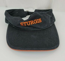 Adjustable Visor Hat Cap Black Orange Sturgis Motorcycle - $19.79