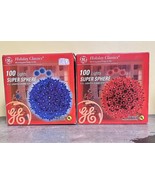 Lot Of 2 GE Holiday Classic 6&quot; Super Sphere 100 Lights Starburst Balls B... - $31.75