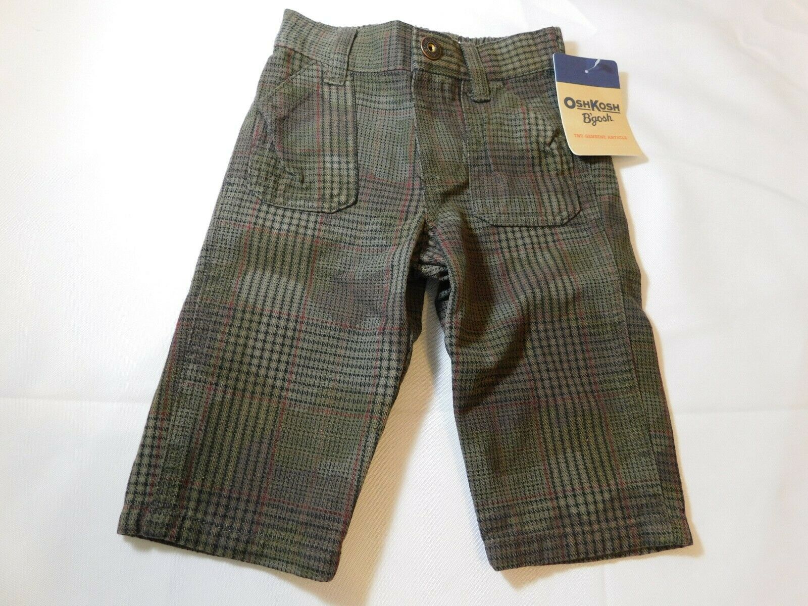 Primary image for Osh Kosh B'Gosh Baby Boy's Pants pant Grey/Brown Plaid Size 3 Months NWT NEW 