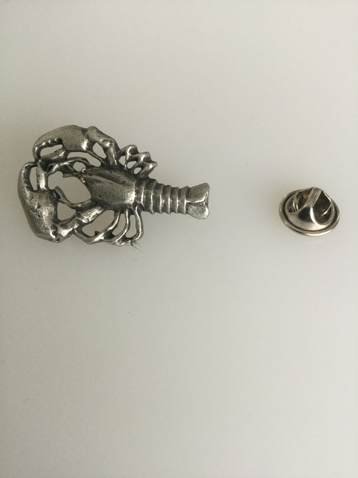 Lobster Pewter Lapel Pin Badge Handmade In UK - $7.50