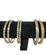 3 Pairs Silver &amp; Gold Bangles (6 bracelets) Women Girls Dressy Casual - $12.62