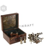 Vintage Marine Brass Nautical  working 8 inch Sextant with 3 Lens &amp; Wood... - £70.35 GBP