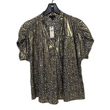 Current Air Anthropologie Shimmer Ditsy Floral Blouse Womens Small NEW - $39.00