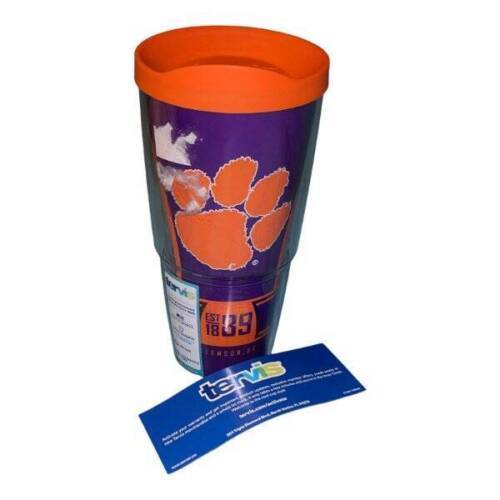 Clemson SC Tigers 24oz Tervis Tumbler with Lid New Coffee Mug Tea Cup Cold Drink - $17.79