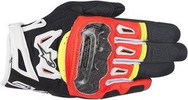 Alpinestars Mens SMX-2 Air Carbon V2 Leather Glove Sm Black/Red/White/Yellow - £78.96 GBP
