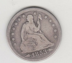 1853 T2 Arrows Rays Seated Liberty Silver High Grade Original Toning  20220010 - £37.75 GBP