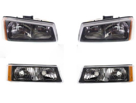 Headlights For Chevy Silverado Truck 2003 2004 2005 2006 With Turn Signal Lamps - $140.21
