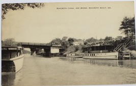 Rehoboth Canal and Bridge, Rehoboth Beach, Delaware Postcard, vintage - £3.89 GBP
