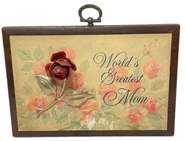 Vintage 1979 Paula Plaques Of Memories Worlds Greatest Mom 3D Effect 6.25x4.25&quot; - £10.07 GBP