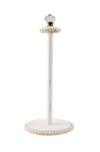 Doorknob Wood Beaded Paper Towel Holder, White, 15&quot; - $160.19