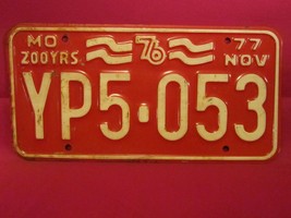 LICENSE PLATE Car Tag 1976 1977 MISSOURI 200 YRS YP5 053 [Y13B - £10.52 GBP