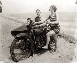 Photo Vintage of woman alongside her Harley-Davidson in CA 1925 Reprint - £5.37 GBP+