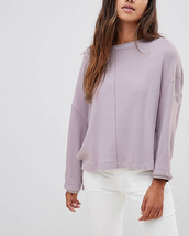Free People Womens Sweatshirt Be Good Terry Solid Purple Size Xs OB828174 - £30.28 GBP