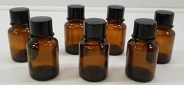 LL) Lot 7 Amber 2oz Empty Bottles Poly Seal Screw Caps Berk Company Apot... - €8,49 EUR