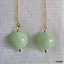 Dangling Spring Burmese Jade Earrings (with 14K Gold) - £390.08 GBP