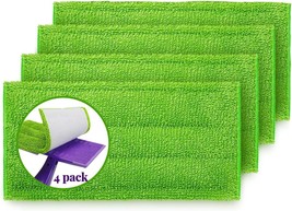 4 Pack Reusable Mop Pads Wet Spray Mop Refill Pads Compatible for Swiffe... - £17.38 GBP