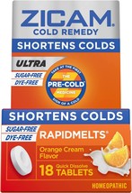 Zicam Ultra Cold Remedy Zinc Rapidmelts, Orange Cream Flavor, Homeopathic, Cold  - £17.48 GBP