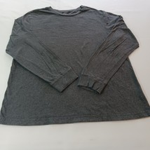 George 21UX91 Men&#39;s Charcoal Gray Cotton Crewneck Shirt Long Sleeve Sz L... - $191.28 MXN
