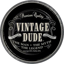 Vintage Dude Dessert Plates Birthday Party The Man The Myth The Legend 8 Ct - £7.15 GBP