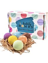 Bubbly Bombs Set of 6 Bath Bombs Fuzzies Skin Moisturizer Shower Cap Inc... - $9.99