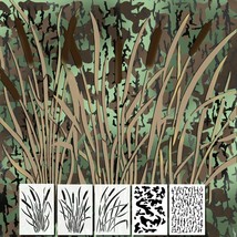 Duck Boat Camouflage Stencils Camo Spray Paint Stencil Cattails Bark Army 5PACK - £15.92 GBP