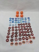 Lot Of (75+) 1 5 10s Cardboard Token Counters With (4) Orange D20 Dice - £12.21 GBP