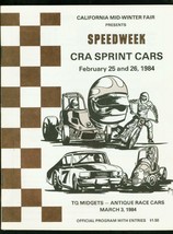 California MID-WINTER Fair Cra Sprint Car Race Program 2/25/84 - £38.25 GBP