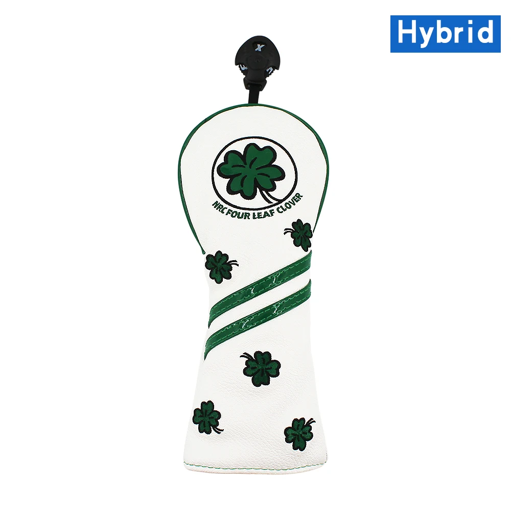 Golf Head Cover Four Leaf Clover Golf   for Driver Fairway Hybrid Putter PU Leat - £82.79 GBP