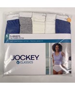 Jockey Classics 5 Pack Multicolor Briefs 100% Combed Cotton Women&#39;s Sz 7... - $40.73 CAD