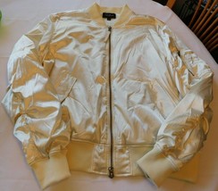 Pacsun Women&#39;s Juniors Jacket Size XL xlarge satin bomber off white *spots GUC x - £14.36 GBP