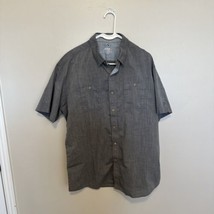 KUHL Born in the Mountains Short Sleeve Button Up Shirt Mens XL Gray Stripe - $16.89